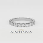 Aarinya Bar-Set Round Diamond Eternity Band, The Horizon Floating Diamond Ring
