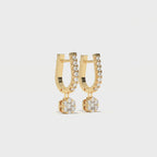 Aarinya Floral Cluster Linear Lab-Grown Diamond Drop Earrings, The Centurion Minimalist Tiered Rosetta Drop Earrings