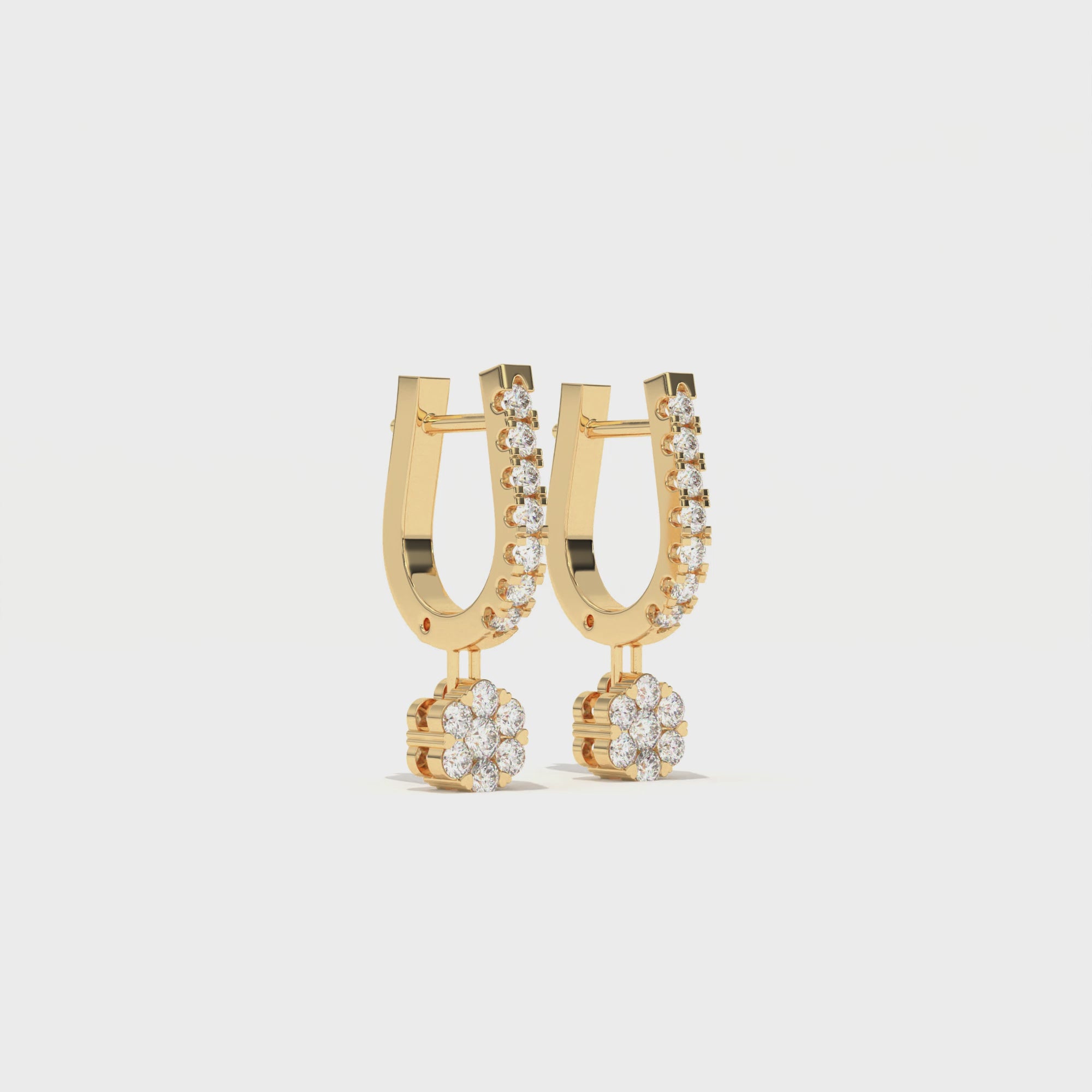Aarinya Floral Cluster Linear Lab-Grown Diamond Drop Earrings, The Centurion Minimalist Tiered Rosetta Drop Earrings