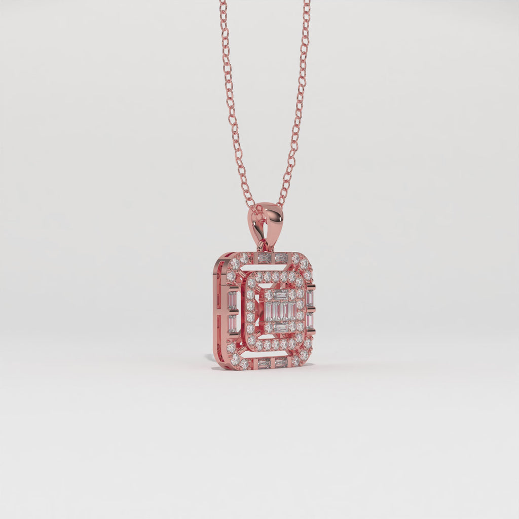 Aarinya Centurion Minimalist Stepped Illusion Cushion Pendant