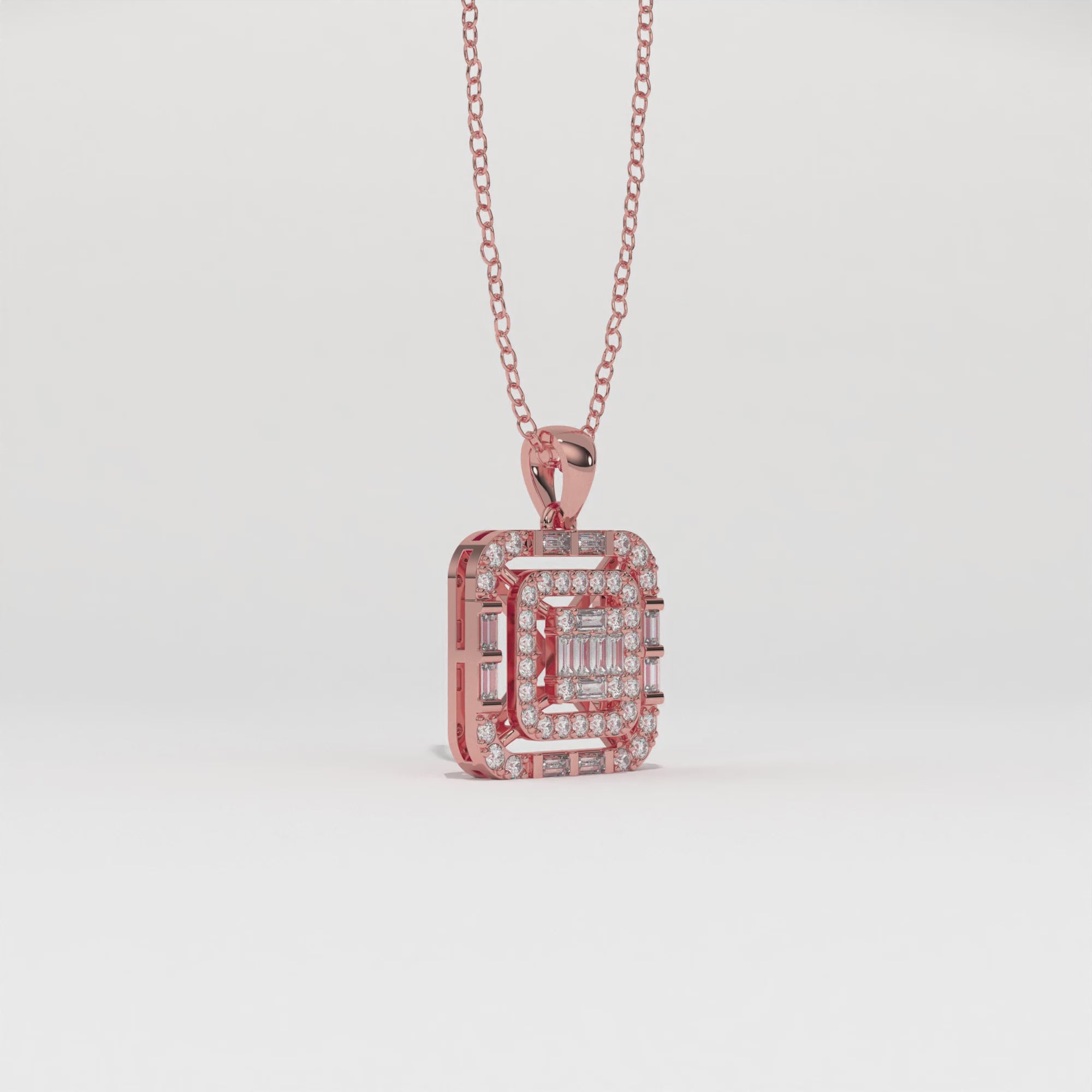 Aarinya Centurion Minimalist Stepped Illusion Cushion Pendant