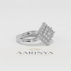 Aarinya Diamond Kite Cluster Ring, The Deco Diamond Grid Ring, Gold Rhombus Cluster Ring