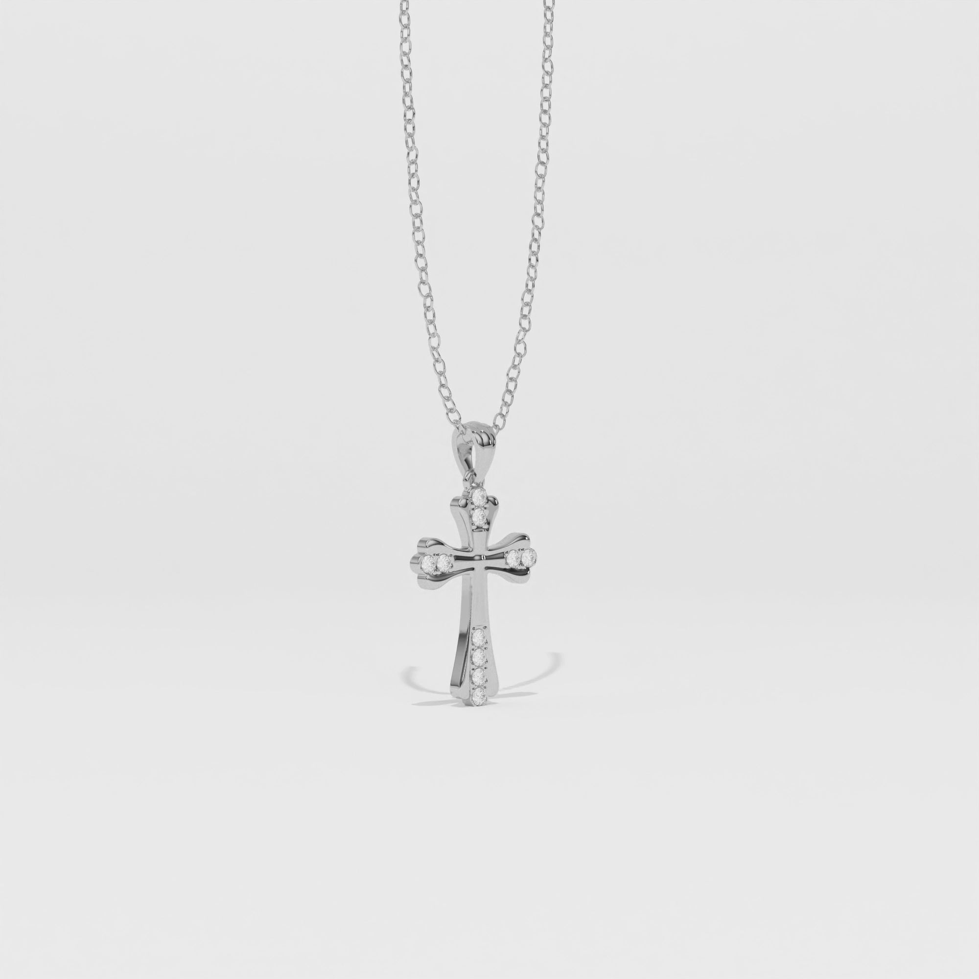 Aarinya Vantage Silhouette Sculpted Devotion Cross Charm, The Centurion Minimalist Tapered Ribbon Cross Medallion