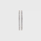 Aarinya Halo Orbit Bezel-Set Lab grown Diamond Hoops, Double-Line Inside-Out Diamond Hoop Earrings