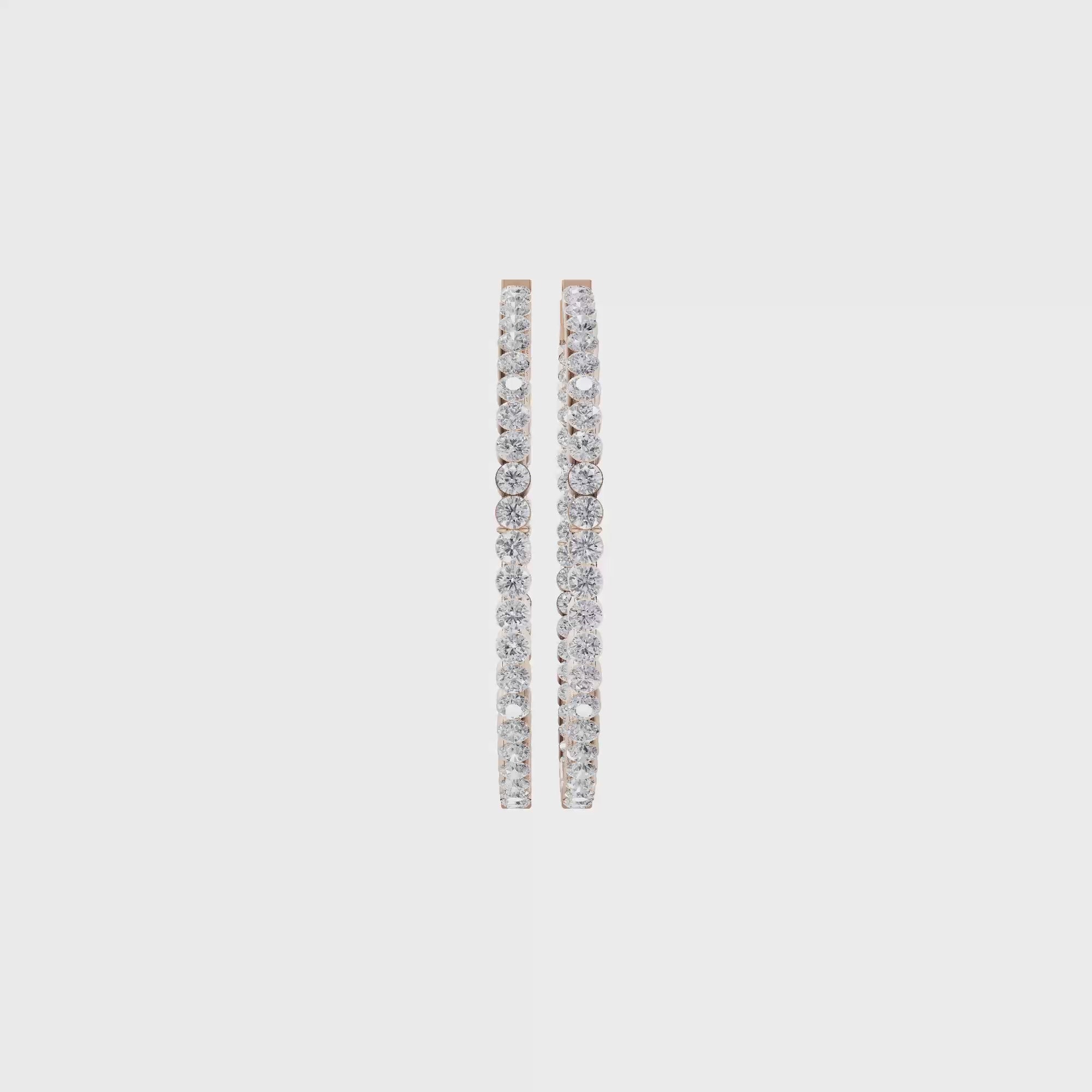 Aarinya Halo Orbit Bezel-Set Lab grown Diamond Hoops, Double-Line Inside-Out Diamond Hoop Earrings