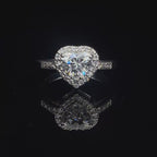 Aarinya Amour Heart Halo Ring, Valentine Radiant Ring, Aarinya Devotion Halo Ring, Heart Shaped Engagement Ring