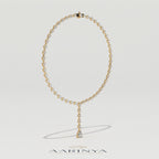 Aarinya Pear-Cut Lab-Grown Diamond Y-Drop Tennis Necklace, The Centurion Cascade Teardrop Lariat Necklace