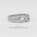 Aarinya Endless Infinity Ribbon Pave Band, The Continuous Loop Shimmer Ring, The Eternal Devotion Double-Shank Band