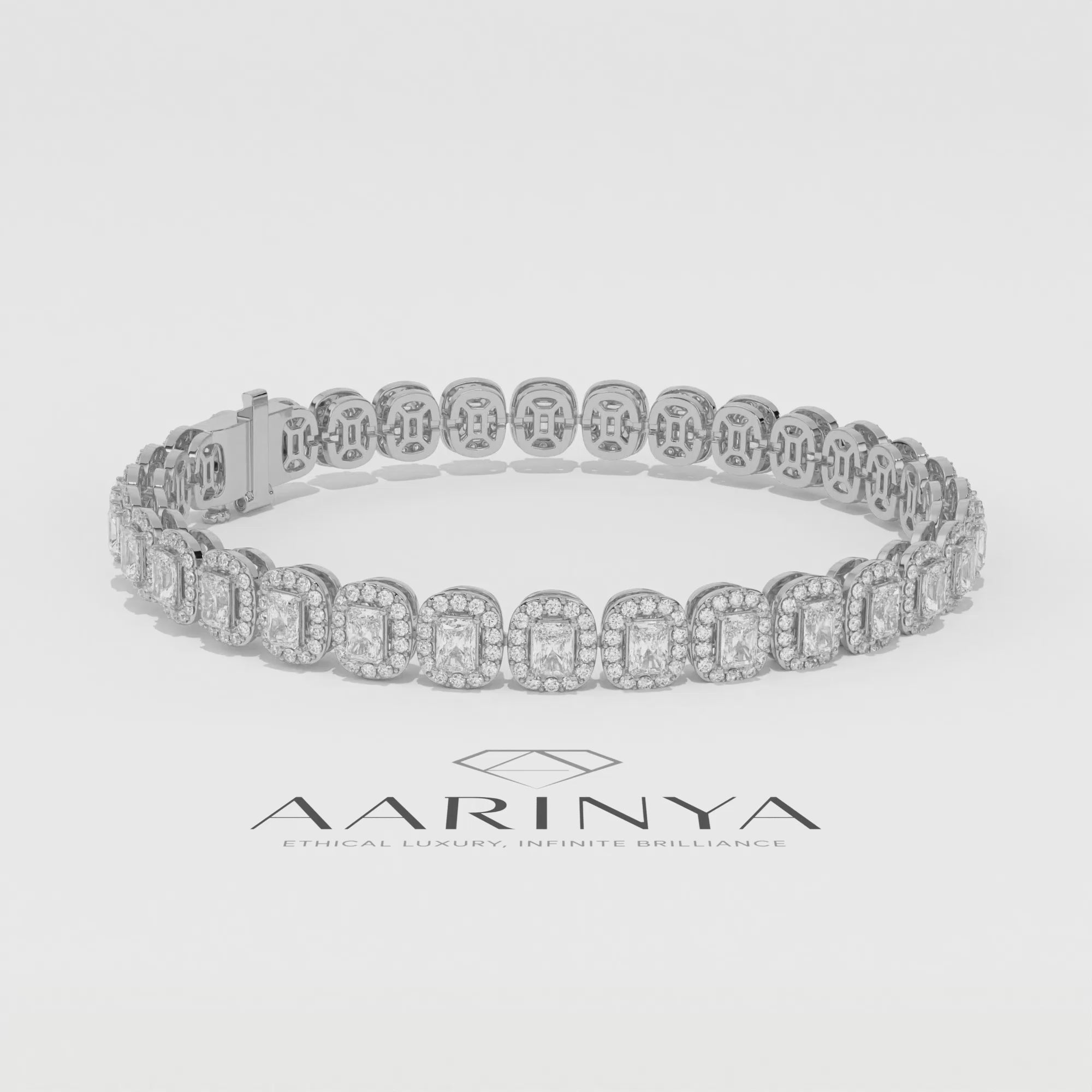 Aarinya Women's Radiant-Cut Lab-Grown Diamond Eternity Tennis Bracelet