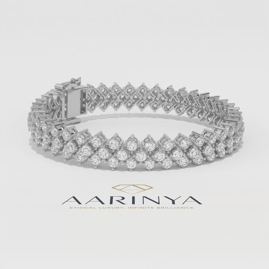 Aarinya Lab-Grown Diamond Triple-Row Eternity Tennis Bracelet, The Vantage Tri-Line Infinite Diamond Statement Bracelet