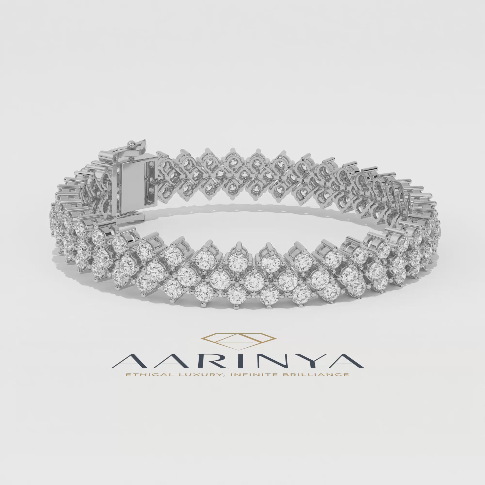 Aarinya Lab-Grown Diamond Triple-Row Eternity Tennis Bracelet, The Vantage Tri-Line Infinite Diamond Statement Bracelet