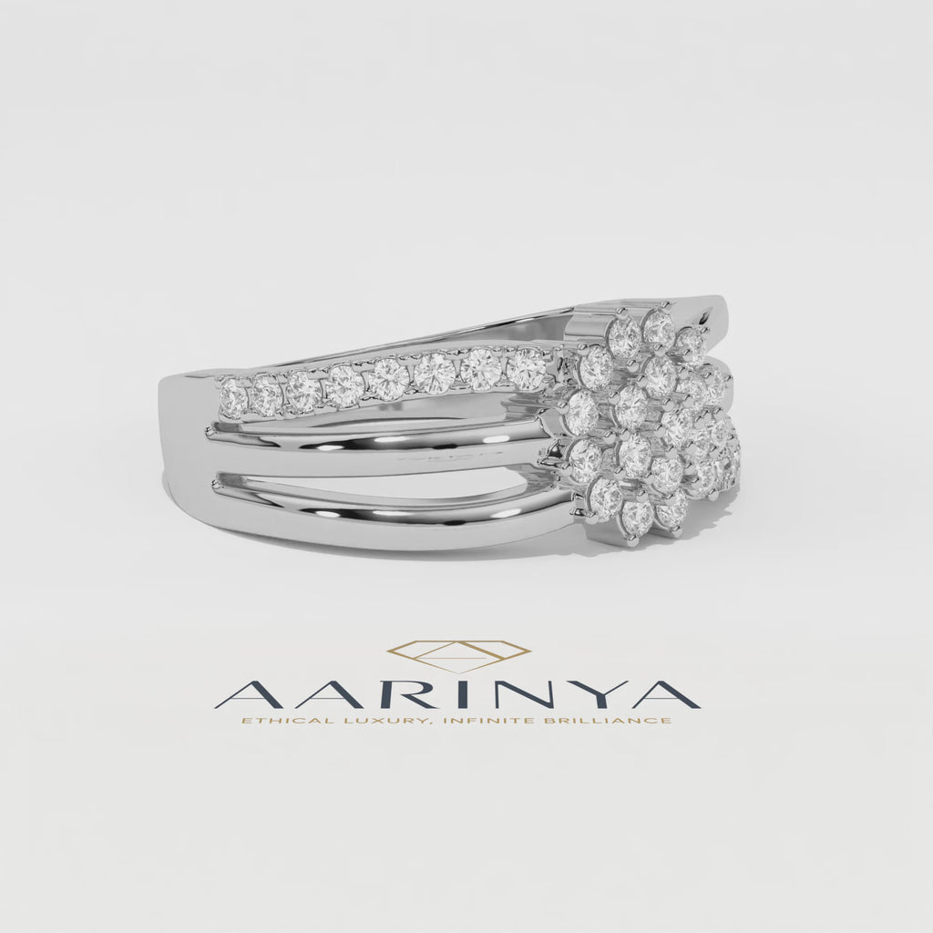 Aarinya Cluster Cathedral Lab-Grown Diamond Ring, The Regent Square Ring, The Empress Tiered Cathedral Cluster Ring