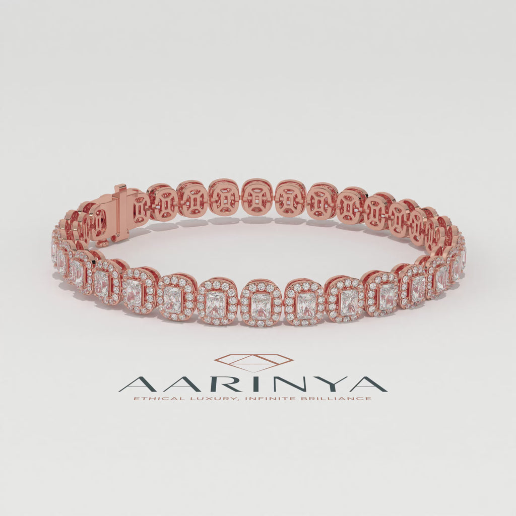 Aarinya Women's Radiant-Cut Lab-Grown Diamond Eternity Tennis Bracelet