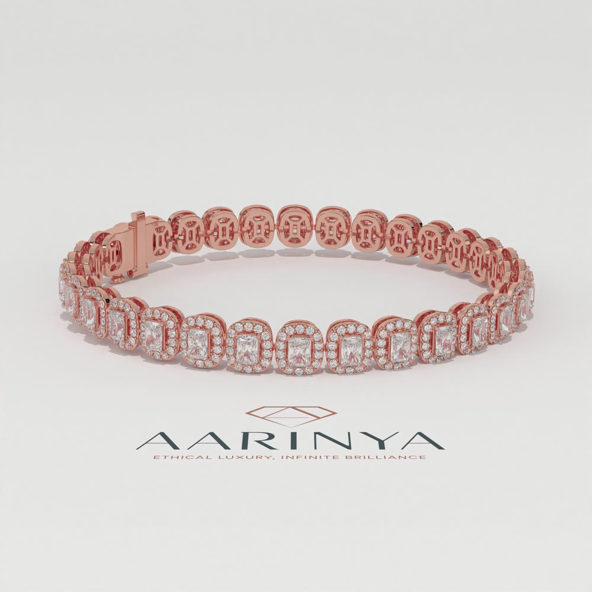 Aarinya Women's Radiant-Cut Lab-Grown Diamond Eternity Tennis Bracelet