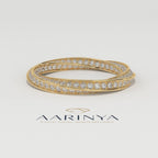 Aarinya  Twisted Pave Diamond Band, The Helix Continuous Ribbon Eternity, Twisted Mobius Eternity Ring