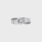 Aarinya Beaded Accent Emerald Diamond Ring, The Horizon Beaded Emerald Diamond Ring