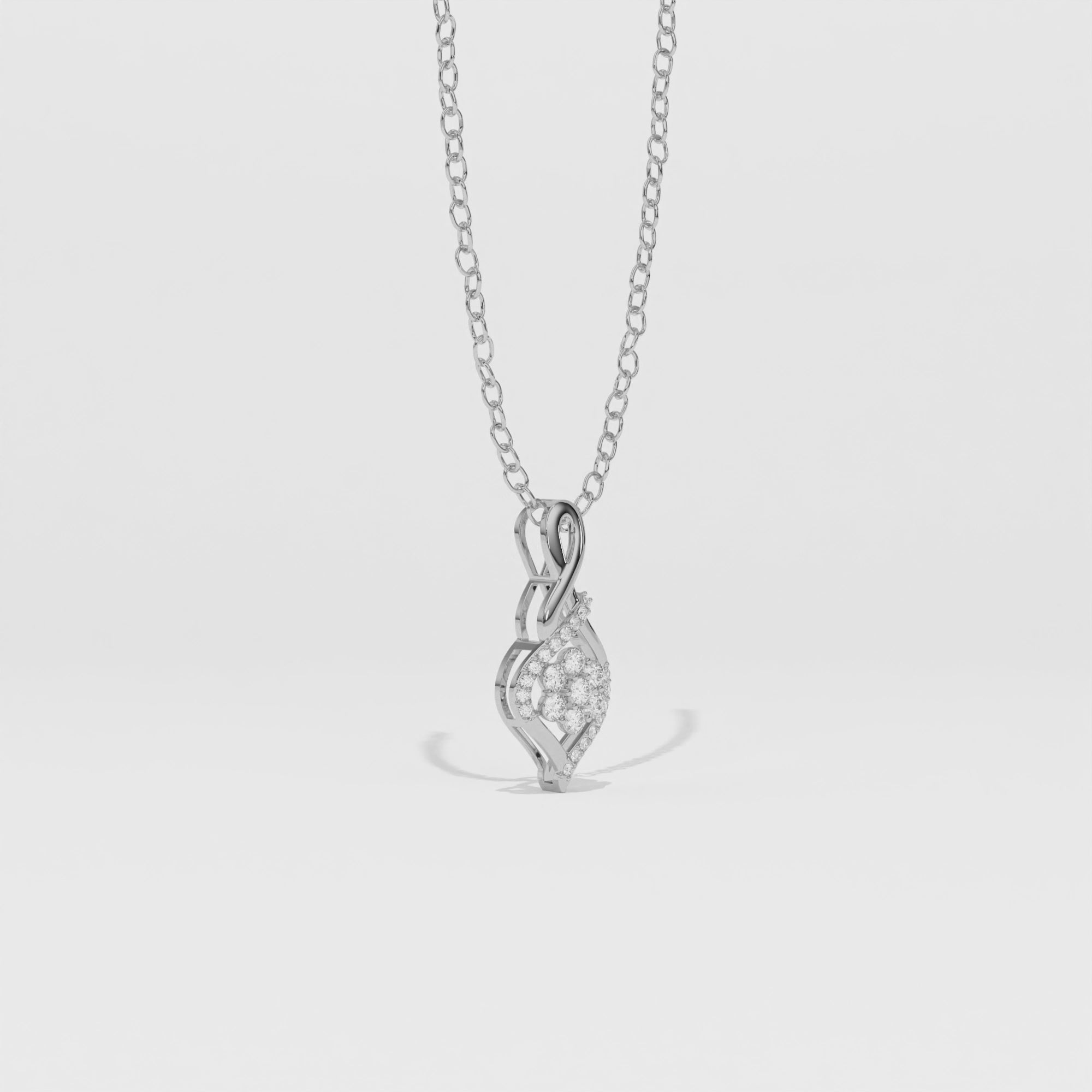 Aarinya Infinity Twist Lab-Grown Diamond Floral Pendant