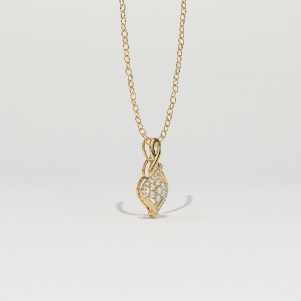 Aarinya Infinity Twist Lab-Grown Diamond Floral Pendant
