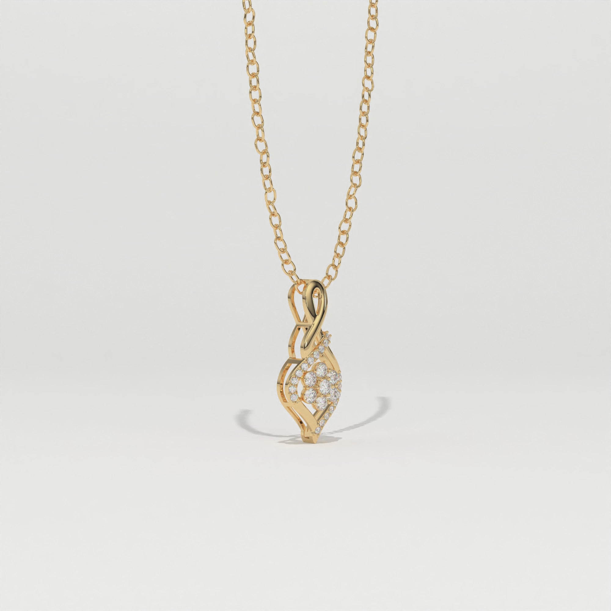 Aarinya Infinity Twist Lab-Grown Diamond Floral Pendant