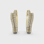 Aarinya Cascade Twist Lab-Grown Diamond Hoop Earrings