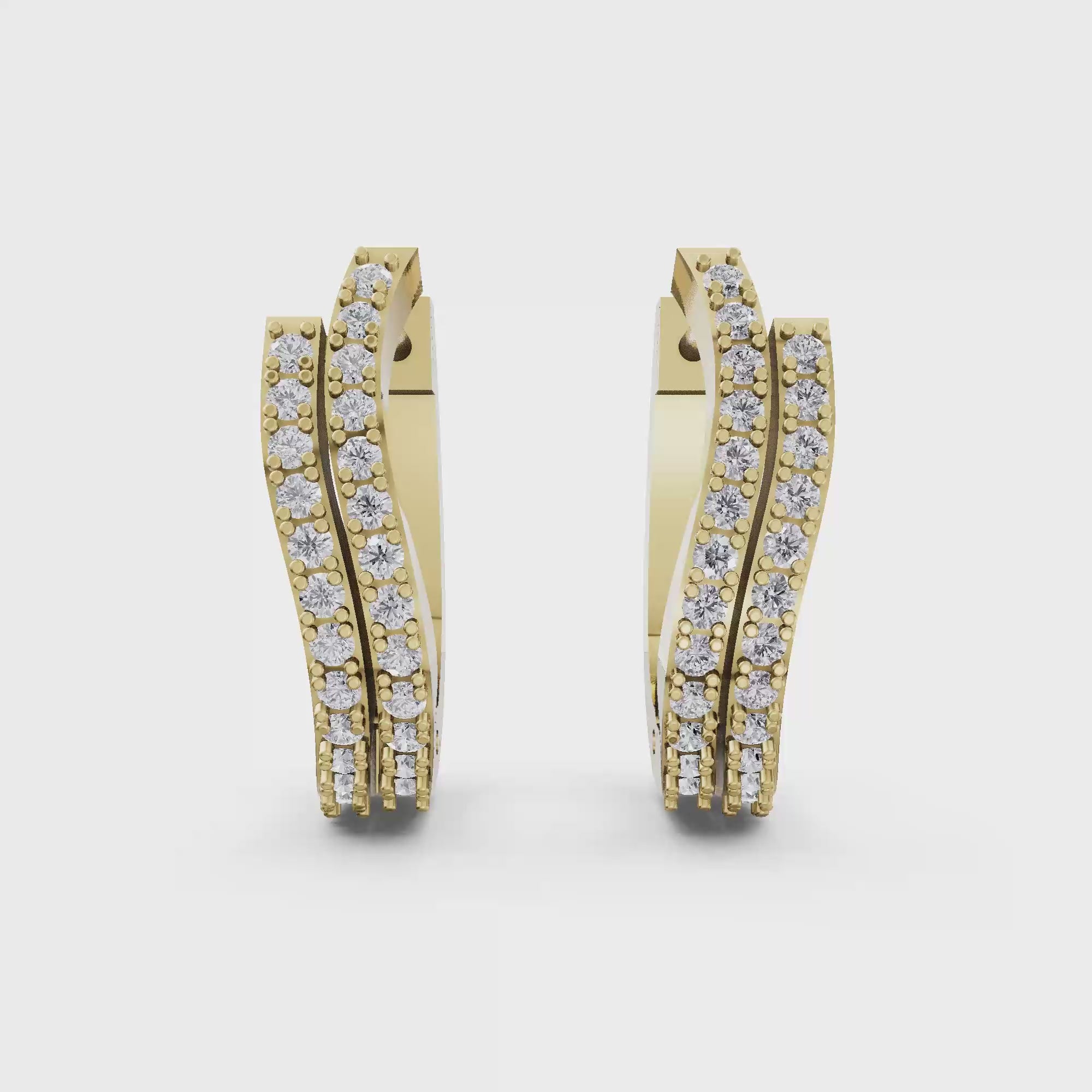 Aarinya Cascade Twist Lab-Grown Diamond Hoop Earrings