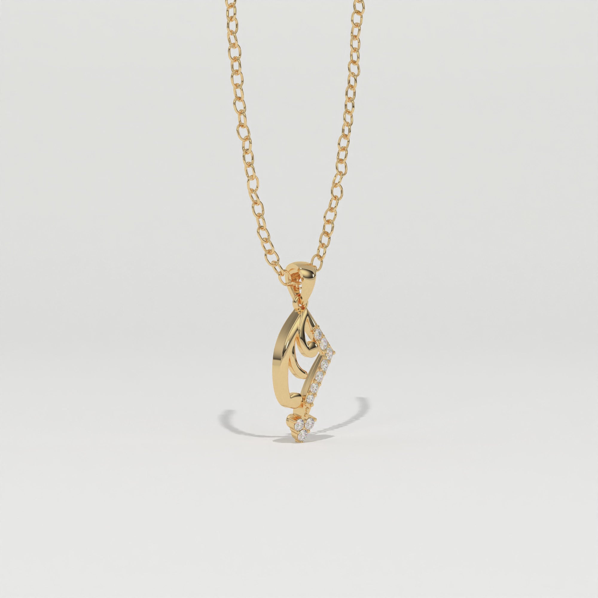 Aarinya Asymmetric Chevron Wave Lab-Grown Diamond Pendant, The Centurion Minimalist Sculpted Openwork Geometric Pendant