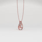 Aarinya Floating Lab-Grown Diamond Crescent Pendant, Lab Grown Diamond Infinity Twist Teardrop Charm