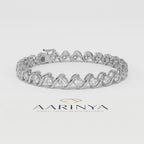 Aarinya Lab-Grown Diamond Wave-Link Eternity Tennis Bracelet, The Centurion Minimalist S-Scroll Interlocking Ribbon Bracelet