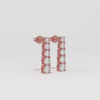 Aarinya Lab-Grown Diamond Linear Drop Earrings, The Centurion Minimalist Tiered Collet Cascade Earrings