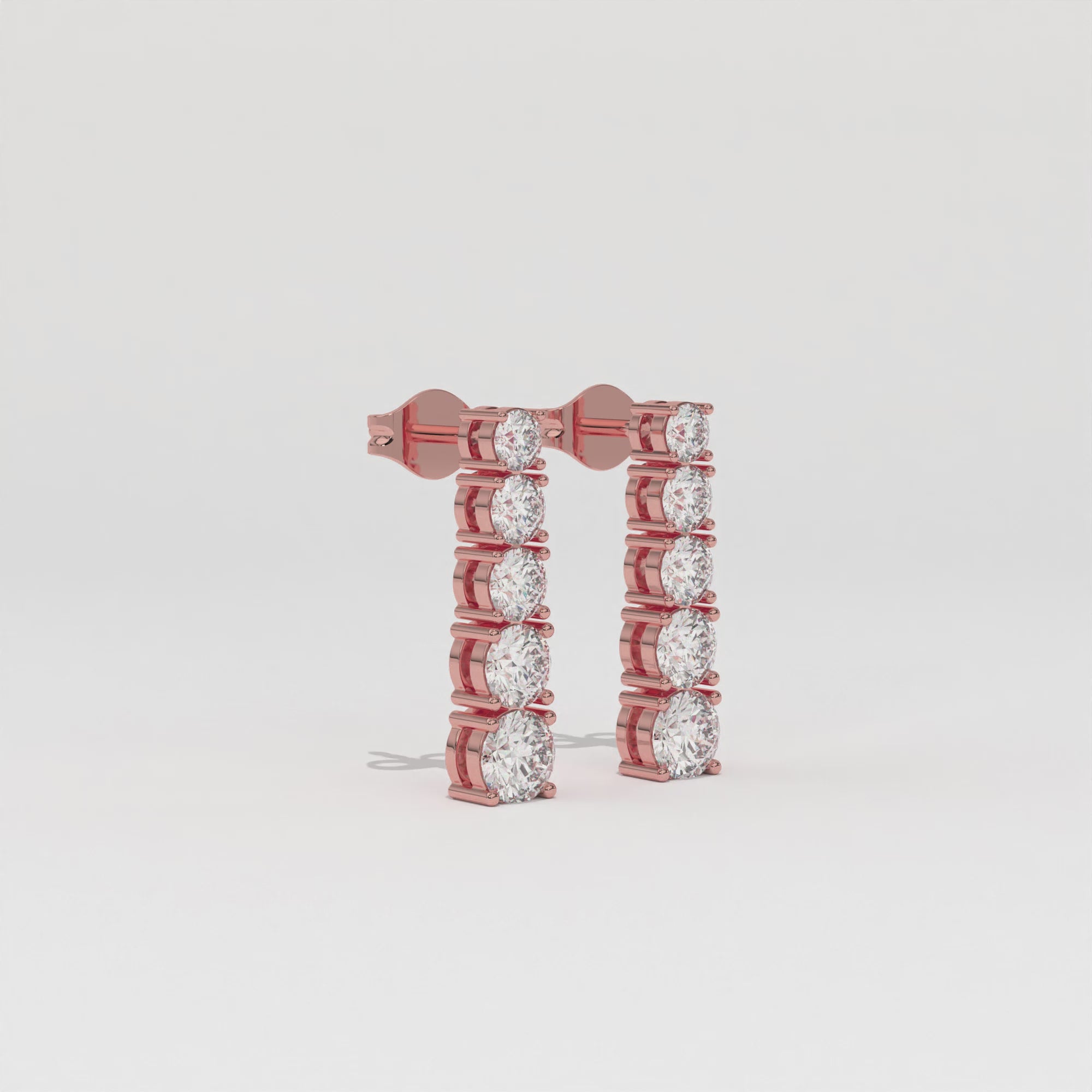 Aarinya Lab-Grown Diamond Linear Drop Earrings, The Centurion Minimalist Tiered Collet Cascade Earrings