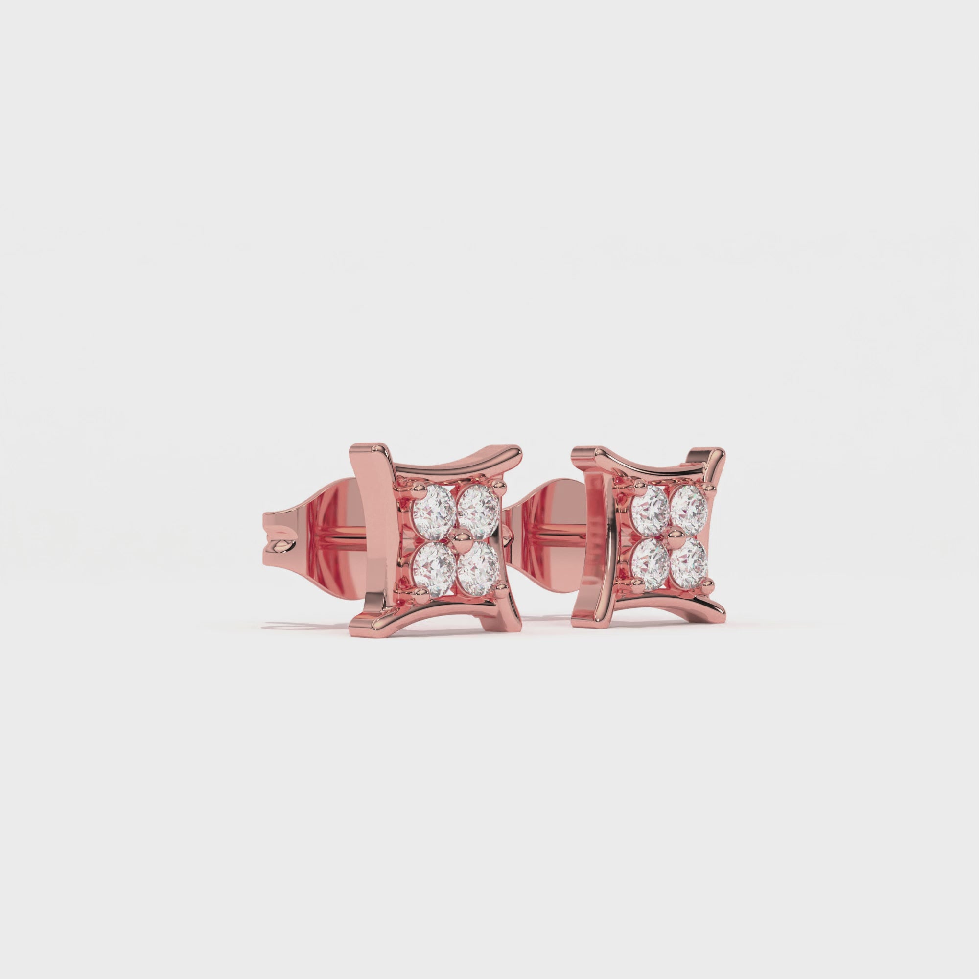 Aarinya Kite-Frame Lab-Grown Diamond Cluster Stud Earrings, The Centurion Minimalist Curved Chevron Mosaic Studs