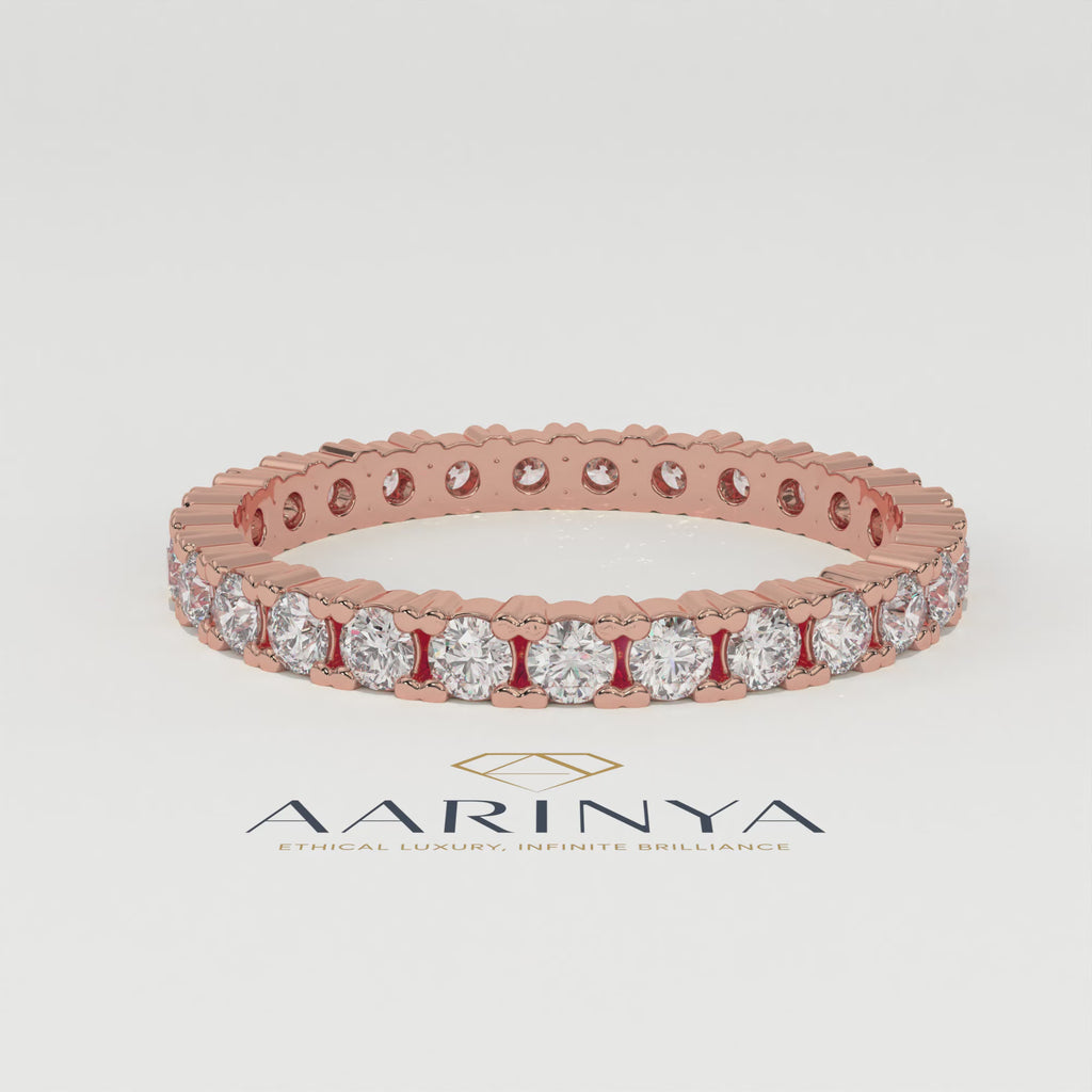 Aarinya Aurelia Eternity Band, Classic Bordered Round Diamond Band