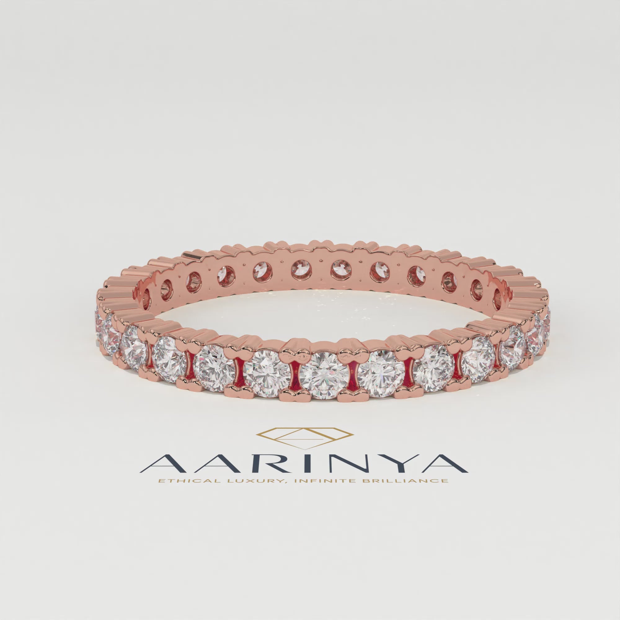 Aarinya Aurelia Eternity Band, Classic Bordered Round Diamond Band