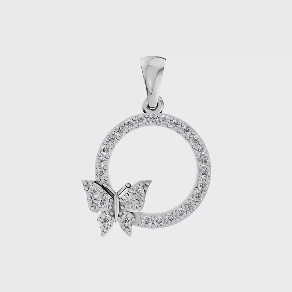 Aarinya Enchanted Butterfly Circle Diamond Pendant Set, The Papillon Circle Diamond Lab Grown Set