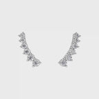 Aarinya Diamond Wave Ear Climbers, Curved Diamond Ear Sweeps