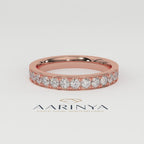 Aarinya Aurelia Eternity Band, The Infinite Brilliance Stackable Ring, Classic Bordered Round Diamond Band