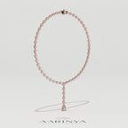 Aarinya Pear-Cut Lab-Grown Diamond Y-Drop Tennis Necklace, The Centurion Cascade Teardrop Lariat Necklace