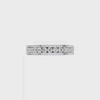 Aarinya Full Eternity Channel Diamond Band Ring, Eternity Channel Round Diamond Ring
