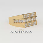 Aarinya Men's Multi-Row Diamond Signet Ring, The Grand Tiered Men's General Ring, The Matrix Channel Men's Ring