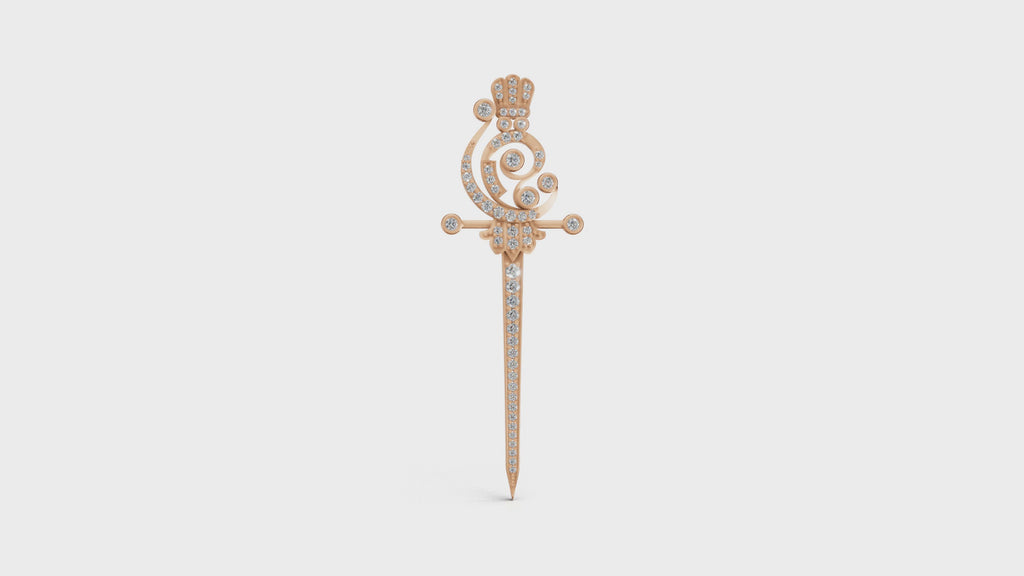 The Imperial Scepter Lab-Grown Diamond Brooch, The Sovereign Crest Sword Brooch