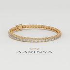 Aarinya Round Brilliant-Cut Lab-Grown Diamond Single-Line Tennis Bracelet