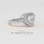 Aarinya Amour Heart Halo Ring, Valentine Radiant Ring, Aarinya Devotion Halo Ring, Heart Shaped Engagement Ring