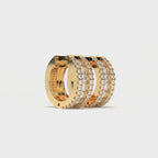 Aarinya Triple-Row Lab-Grown Diamond Statement Huggie Earrings
