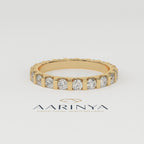 Aarinya Bar-Set Round Diamond Eternity Band, The Horizon Floating Diamond Ring