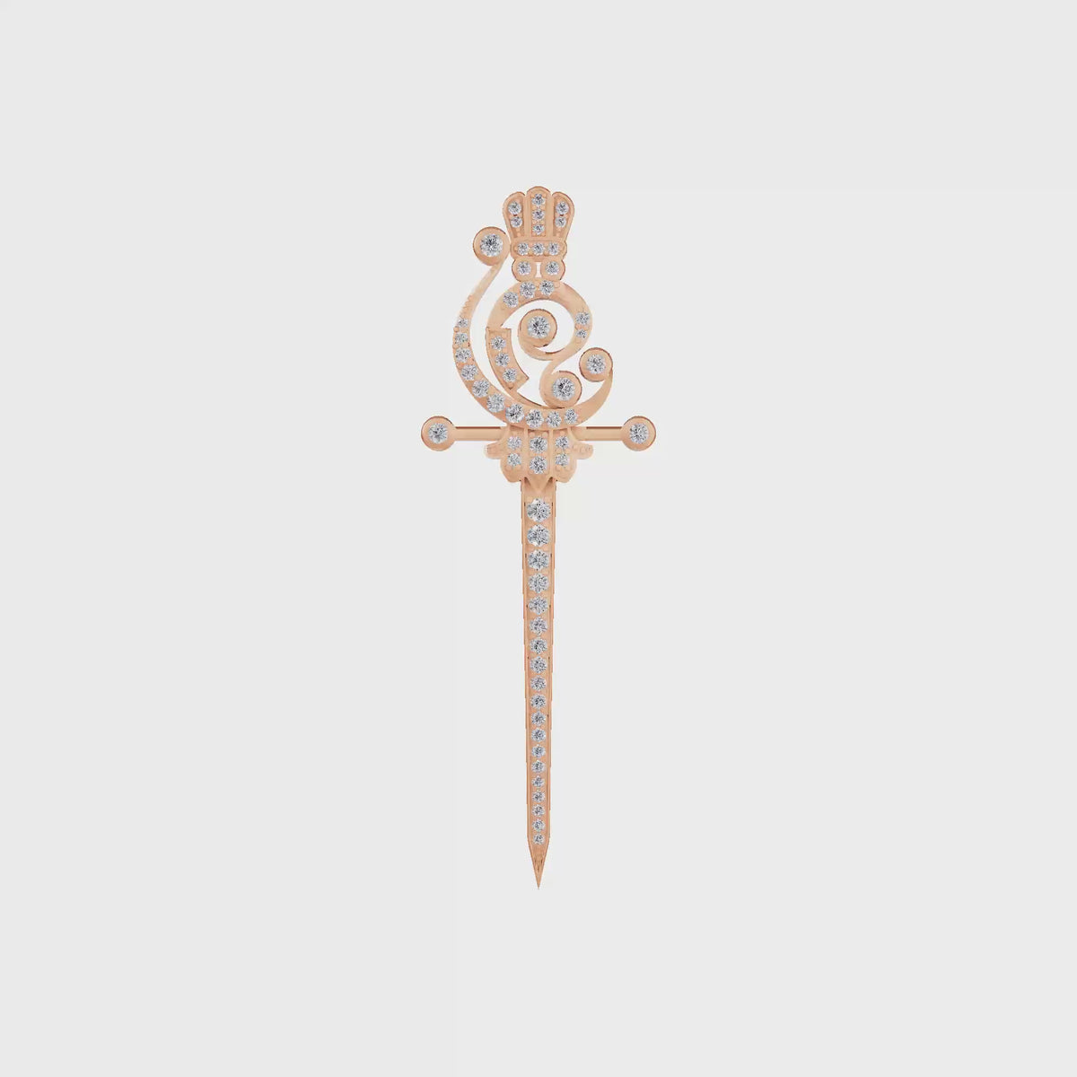 The Imperial Scepter Lab-Grown Diamond Brooch, The Sovereign Crest Sword pin