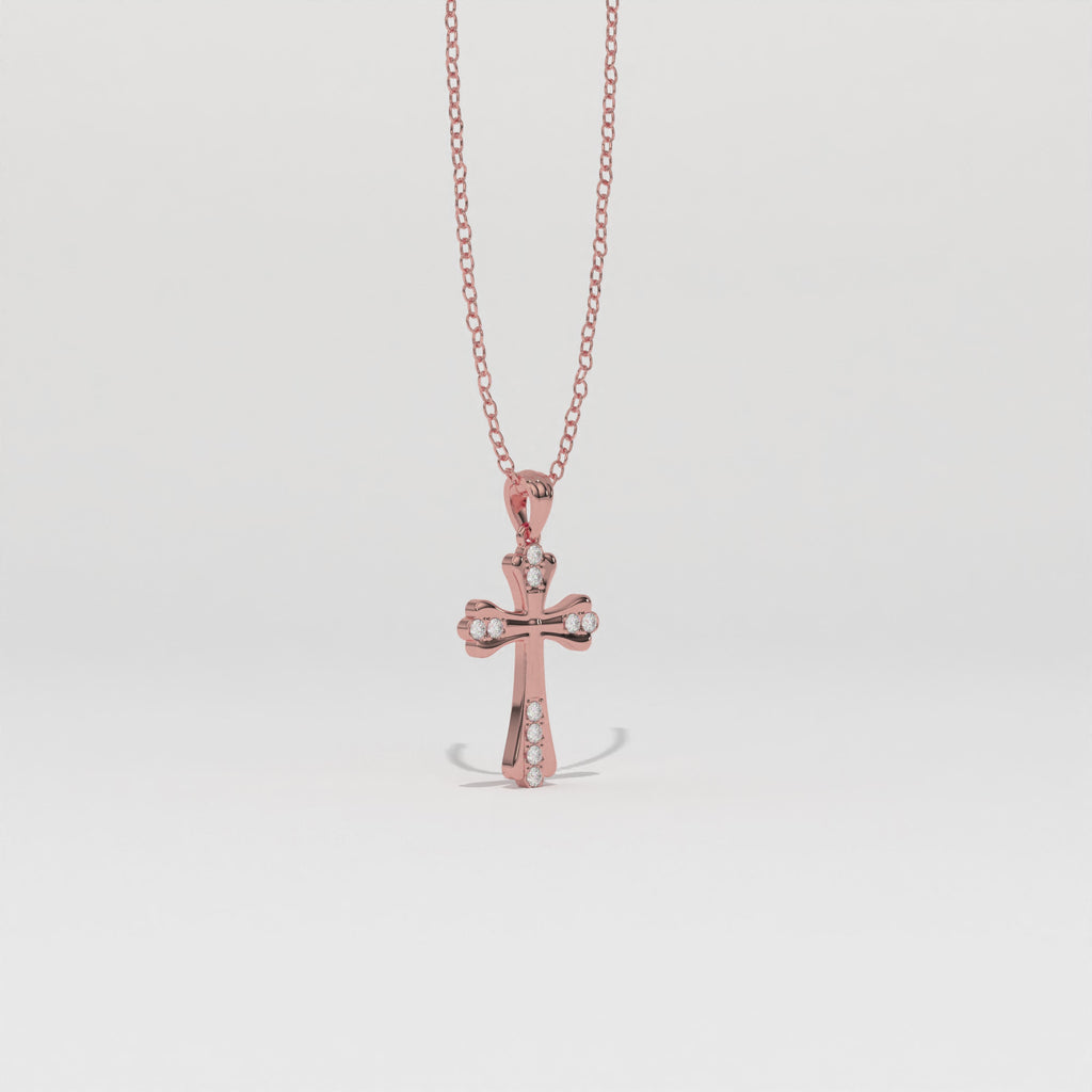 Aarinya Vantage Silhouette Sculpted Devotion Cross Charm, The Centurion Minimalist Tapered Ribbon Cross Medallion
