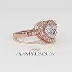 Aarinya Amour Heart Halo Ring, Valentine Radiant Ring, Aarinya Devotion Halo Ring, Heart Shaped Engagement Ring