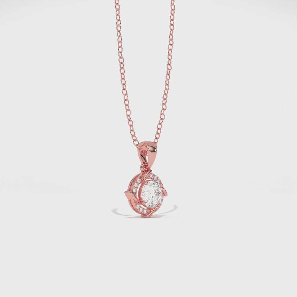 Aarinya Spiral Halo Concentric Swirl Lab-Grown Diamond Pendant
