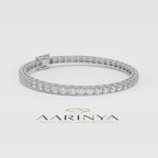 Aarinya Round Brilliant-Cut Lab-Grown Diamond Single-Line Tennis Bracelet