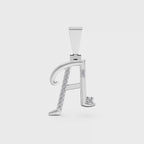 Aarinya Script Yellow Gold 'A' Lab Grown Diamond Pendant, The Solstice Script Initial 'A' Pendant